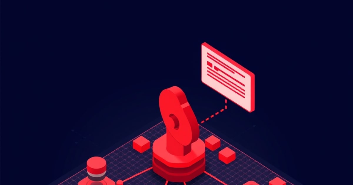 Isometric vector illustration showing code and security symbols for chatgpt prompt injection defenses