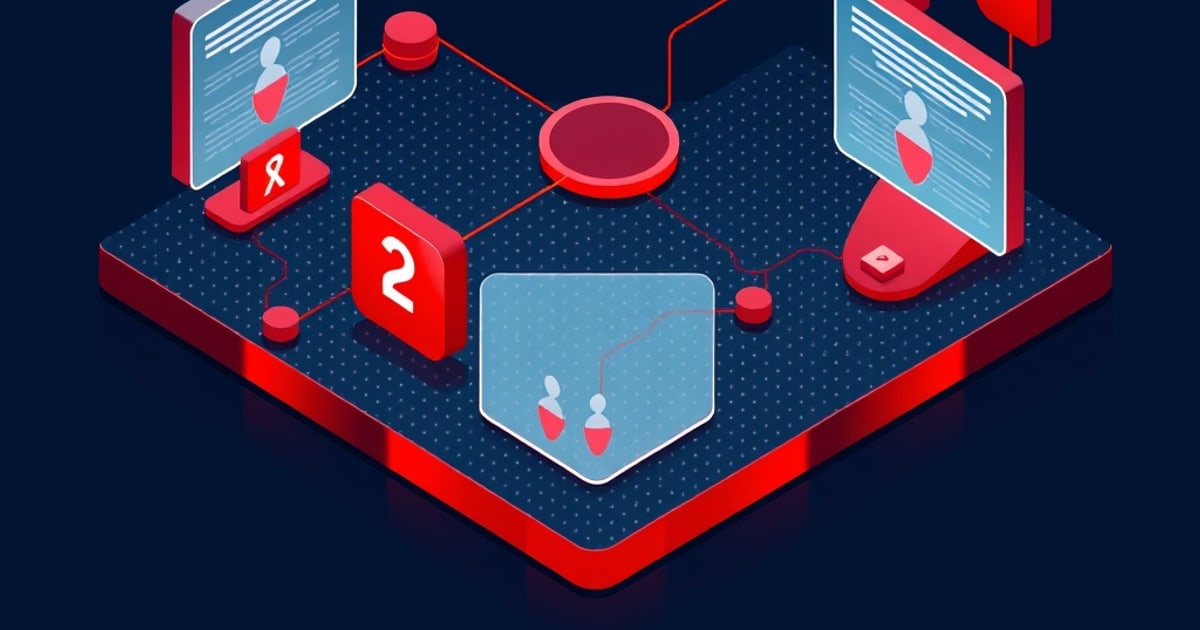 Isometric vector illustration showing code and security symbols for llm security and prompt injection examples
